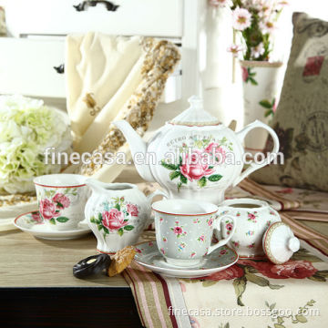 2016 New product 17 Pieces Bone China Ceramic Tea Set